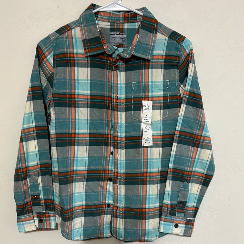 Cat & Jack Button Down Ling Sleeve Size L